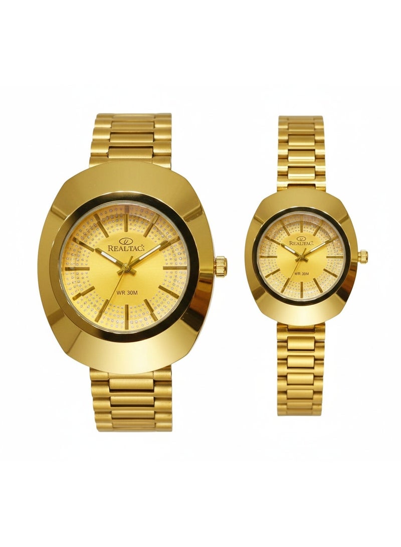 ريل ستار طقم ساعات للزوجين للرجال والنساء ساعات متطابقة أنيقة له ولهـا هدية مثالية للزوج والزوجة - Image 1